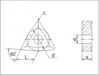 Сменная опорная многогранная пластина КЗТС WNMG- с геометрией М9